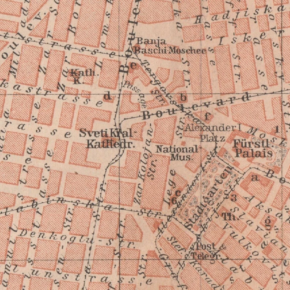 SOFIA София   Original city plan map  1905 BULGARIA - Image 4 of 4