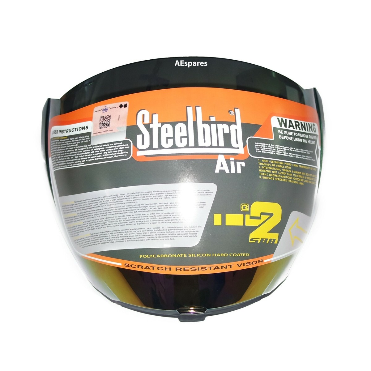 Steel Bird Helmet SBA-2 Air Visor Rainbow Poly carbonate Silicon