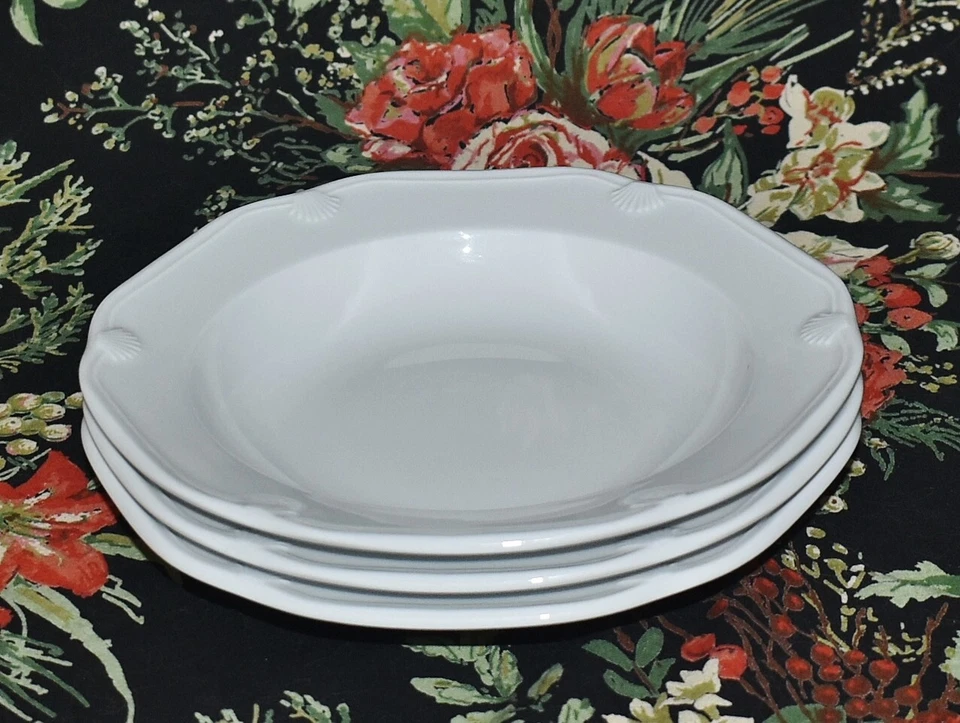 Pillivuyt France Set Of 3 Eclectique Light Gray Rimmed 8.5" Soup / Pasta Bowls - Image 2 of 4