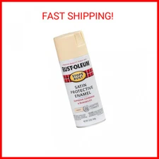 Rust-Oleum 7758830 Stops Rust Spray Paint, 12 oz, Satin Almond