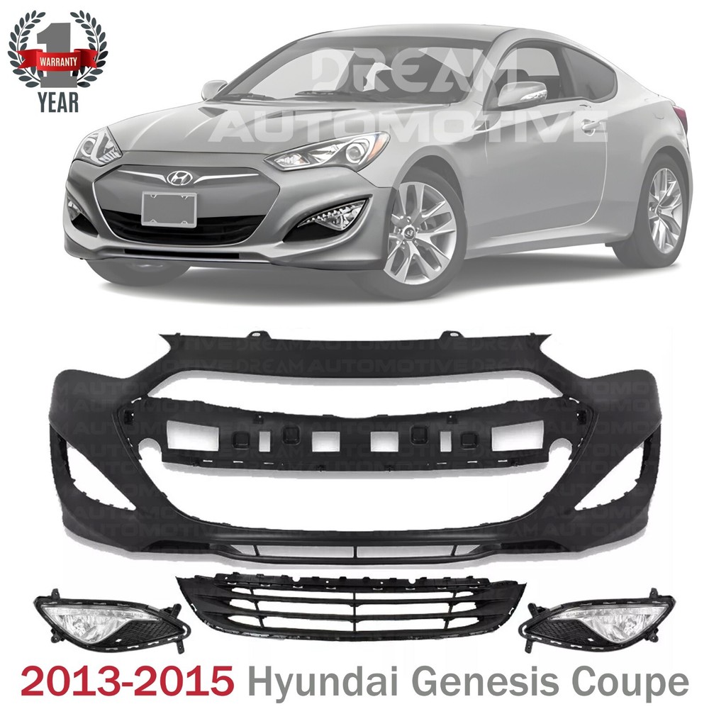 Front Bumper Cover & Grille Assembly Kit For 2013-2015 Hyundai Genesis Coupe