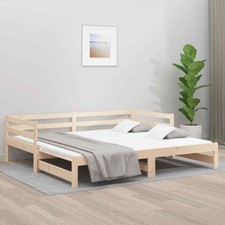 Divano Letto con Letto Estraibile Bianco 90x190cm Massello Pino vidaXL