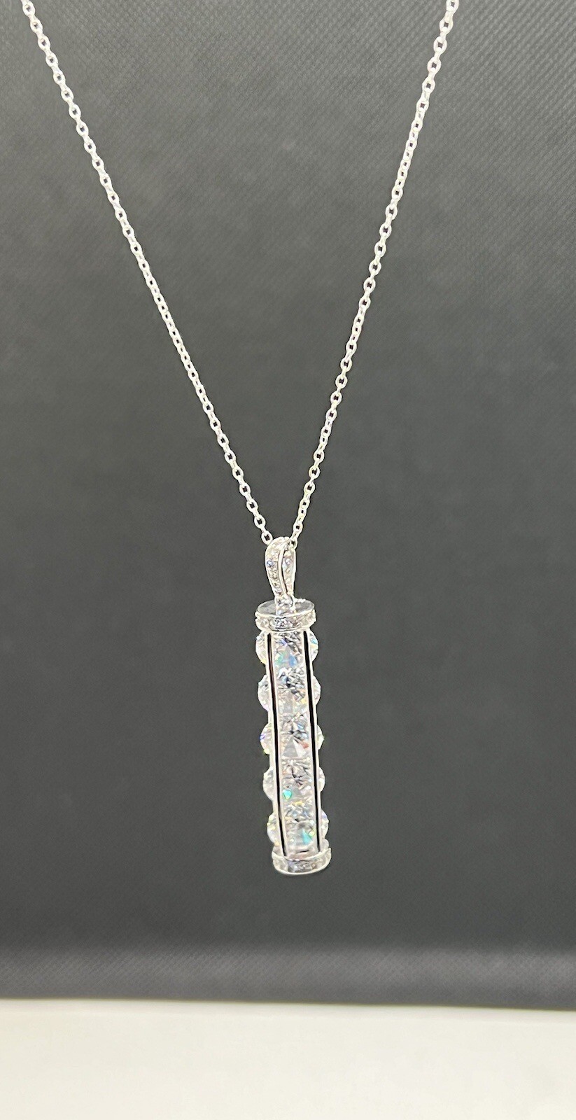 FZN CN 925 Sterling Silver Bar Style Pendant Chain Necklace C eBay