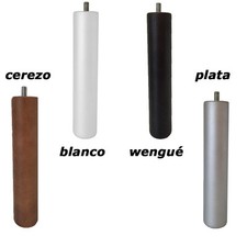 4 patas de somier ó base tapizada , madera , redondas con rosca (en 4 colores)