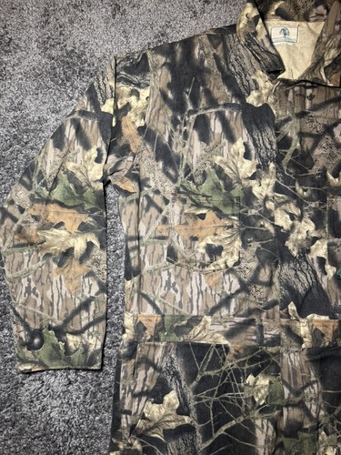 Vintage 80s 90s Mossy Oak USA Made Tree Stand Camo Hunting Coveralls Men’s 2XL - Picture 4 of 12