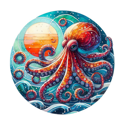 Wandtattoo Aufkleber Octopus Wandaufkleber 18X18 cm Groß