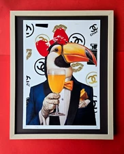 Death NYC Large Framed 16x20in Pop Art Hand Signed CHANEL ZOO FASHIONISTA COA #9