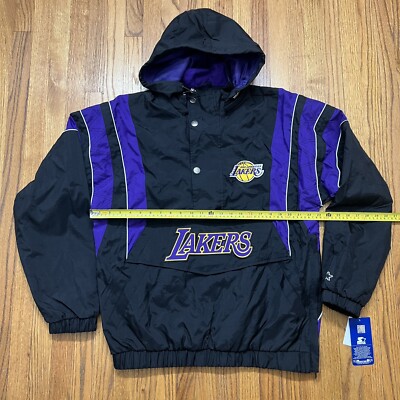 STARTER NBA LAKERS 　Hoodie Jacket 中綿　黒 Starter Los Angeles Lakers Black/Purple Hooded 1/2 Half Zip Jacket
