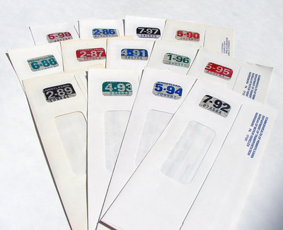 Pennsylvania PA Unused License Plate Registration Stickers 1984 - 1998
