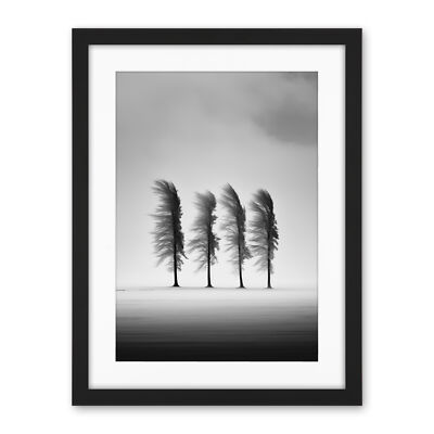Still Holding Strong Black and White Winter Landscape Framed Art Print 18X24