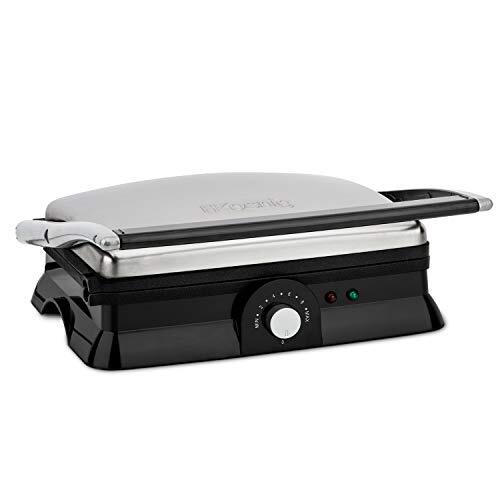 H.Koenig GR20 Bistecchiera e Grill, Elettrica, Professionale, Inox, Ampio Piano