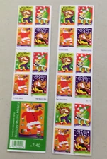 #3824b Holiday Music Makers double side booklet pane of 20 MNH