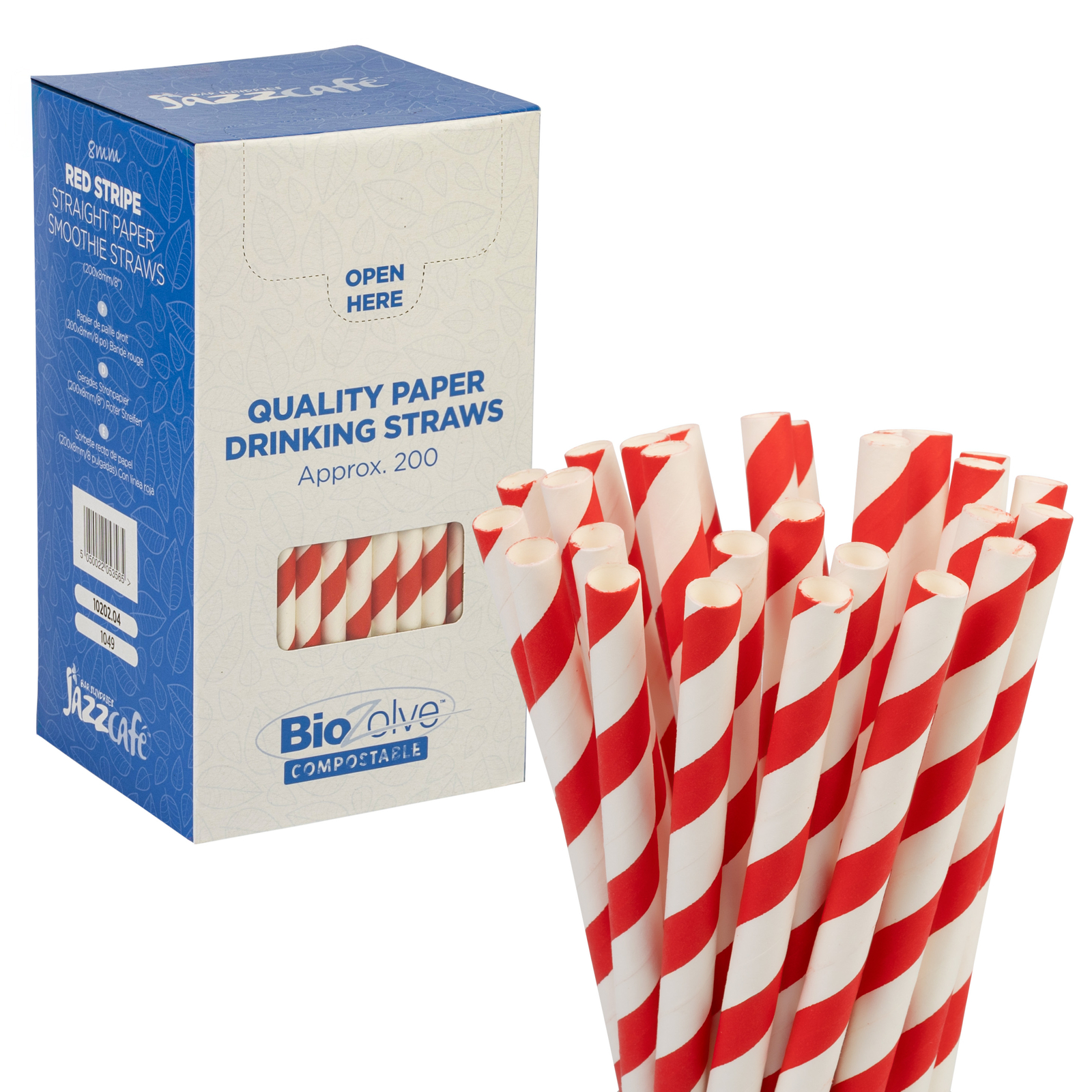Jumbo Paper Straws Eco-Friendly Extra Thick Recyclable 200mm x 8mm 200 Pack