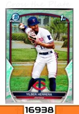 1-2023 BOWMAN CHROME LUNAR GLOW 1st REFRACTOR YILBER HERRERA TWINS #BCP-86 @