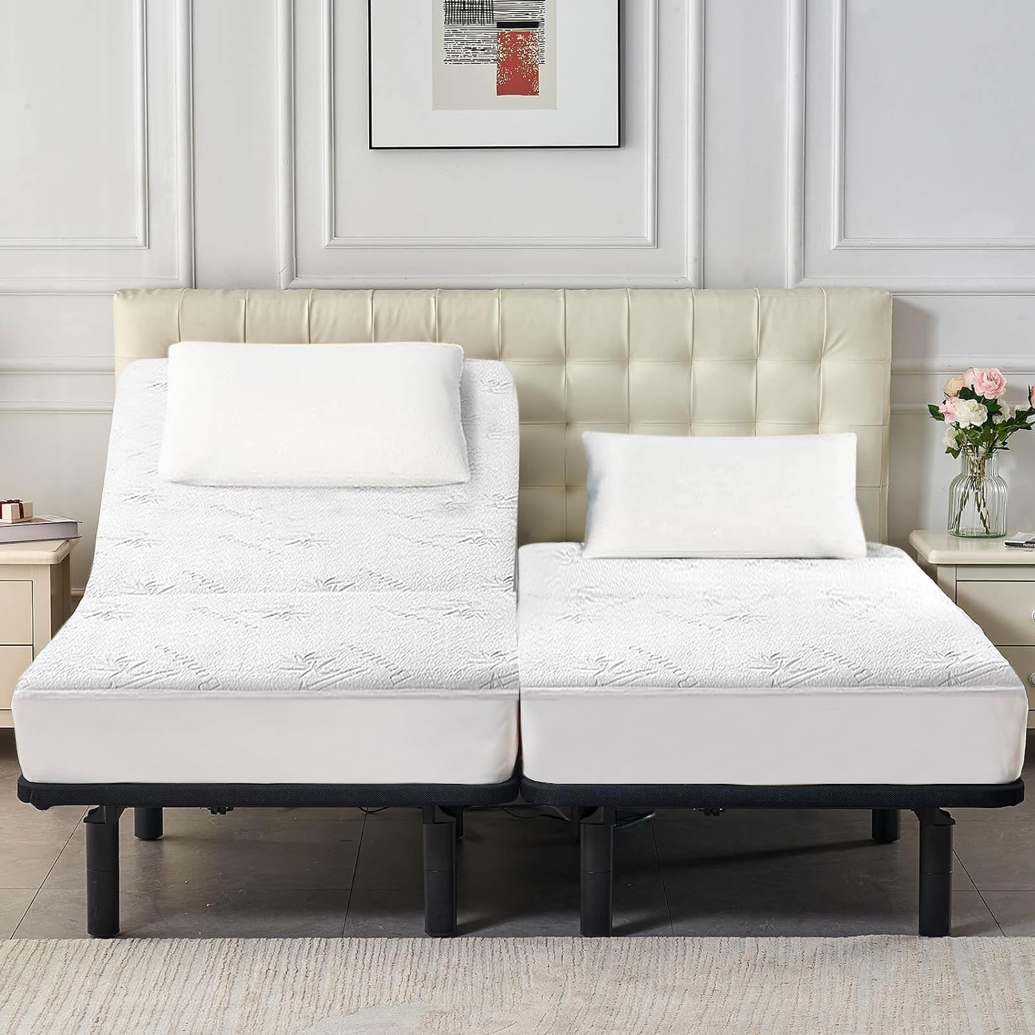 Mattress Protector Split King, Cooling Bed Mattress Cover Waterproof, 39