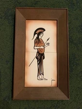 Mid-century Modern 1950s Jaru Art Products Hand-painted Ceramic Roman Warrior