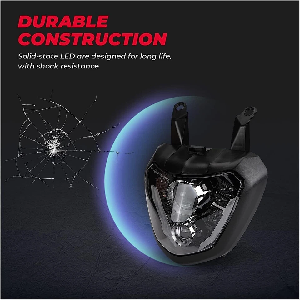 LED Headlight Assembly DRL For Yamaha FZ07 FZ-07 MT07 MT-07 2014 2015 2016 2017 - Image 4 of 4