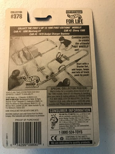 1996 Hot Wheels First Editions 1996 Mustang GT #378 14841-0911 - Picture 2 of 2