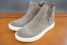 Sofft Britton Womens Size 6 Shoes Gray Leather Pull On Zip Ankle Bootie Sneaker