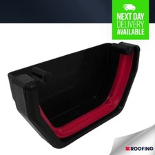 FreeFlow - 114mm Square Gutter External Stop End - Black