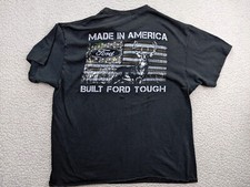 Ford Mens L Black T Shirt Cotton Logo Crew Ne...