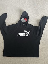 PUMA Women s Oversized Cropped Long Sleeve Hoodie Sweatshirt Size Small