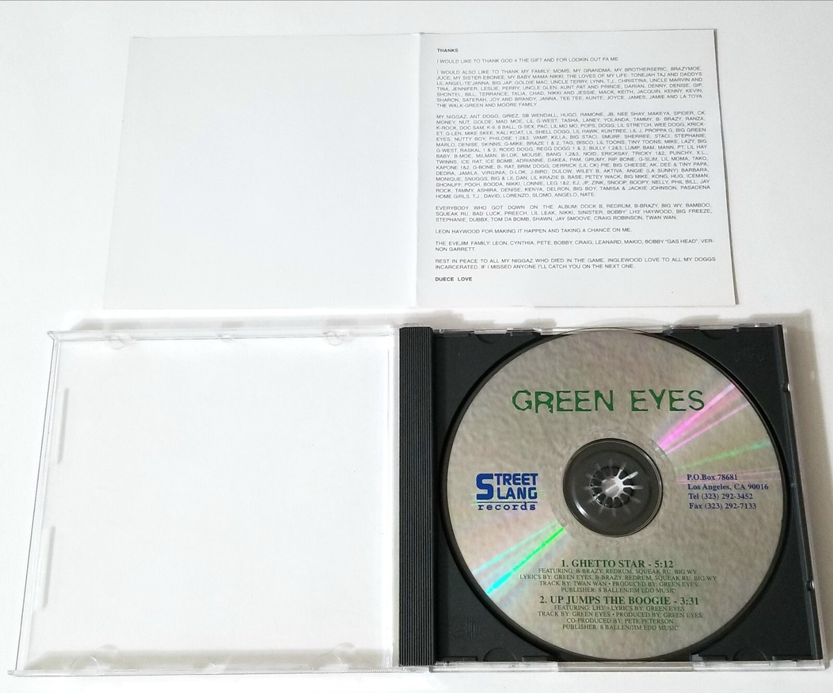 GREEN EYEZ RAP CD STREET SLANG RECORDS PRIVATE DEMO HIPHOP RANDOM
