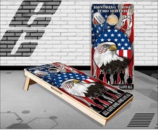 Honor Vets Patriotic Flag 2 Cornhole Boards Bean Bag Toss Game