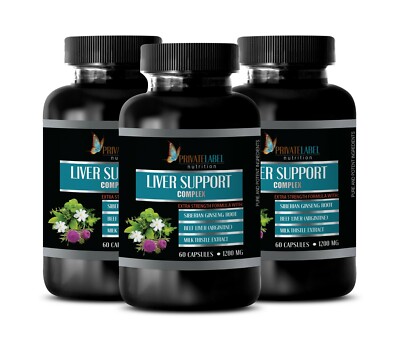 milk thistle extract - LIVER SUPPORT COMPLEX - liver detox - 3 Bot 180 Capsules