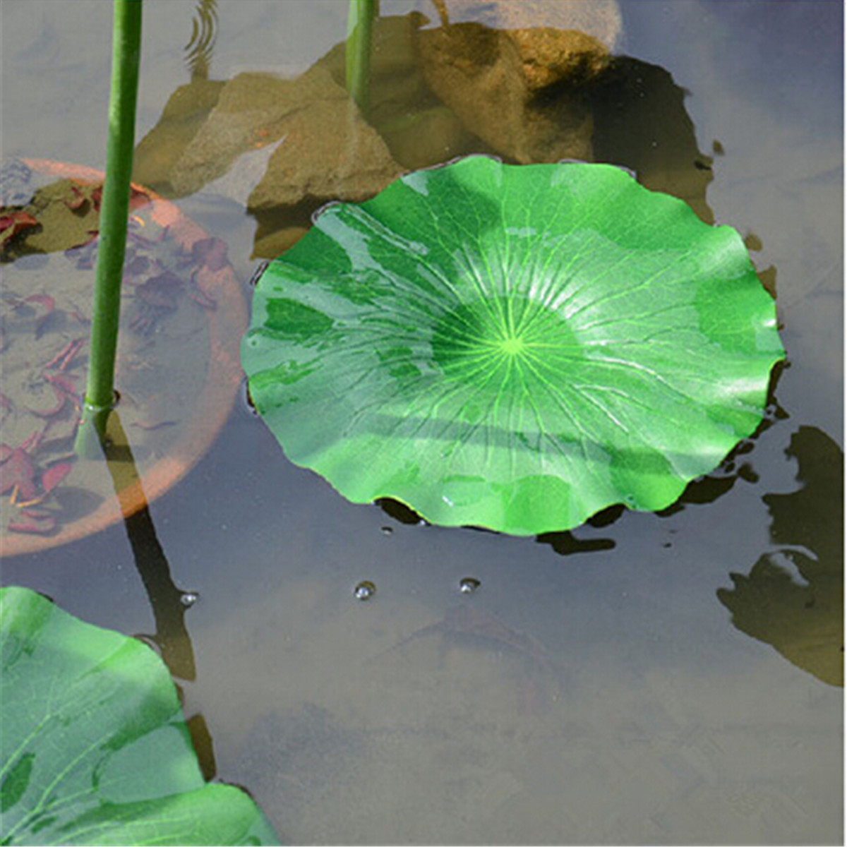 1028cm Artificial Fake Lotus Leaf Flowers Water Lily Floating Pool