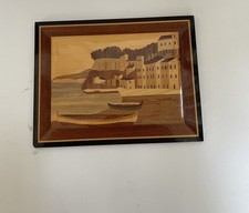 Italian Marquetry Inlaid Wood Veneer Picture, Lacquer Finish 6,5  x8,5  vintage