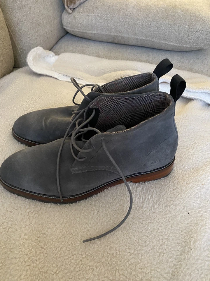 Botas con cordones de gamuza azul para hombre Cole Haan talla 10 - Imagen 2 de 4