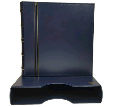LIGHTHOUSE Excellent DE 13 Ring Blue Binder Case Hingeless Stamp Collection NEW