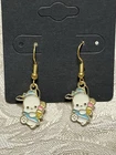 Sanrio Gold Loop POCHACCO DOG Enamel Drop Dangle Adorable Earring Set
