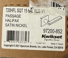 Kwikset Halifax Square Door Lever - Satin Nickel 97200-852