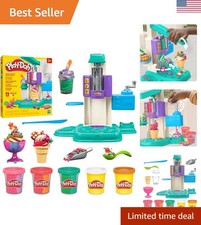 Rainbow Swirl Ice Cream Playset with 7 Pretend Play Kitchen Accessories, Arts...