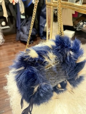 Authentic Jimmy Choo Python Leather with Real Fur and Ostrich Trim