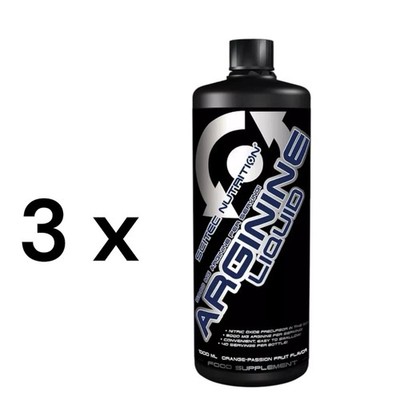 Scitec Nutrition Arginine Liquid, 3 x 1000 ml Flasche, Orange-Passionsfrucht