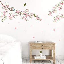 Cherry Blossom Wall Decals Flower Tree Branch Wall Stickers Girls Bedroom Living