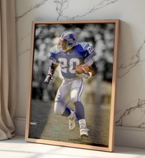 Barry Sanders Poster NFL Running Back Football Legend Sports Wall Art 24x36