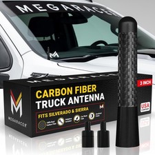 Anodized 3" Short Black Carbon Fiber Truck Antenna for Chevy Silverado  GMC ...