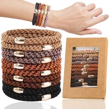 Hair Ties No Damage, 10 PCS Ponytail Holders - Elastic Hair Ties for Thick Ha...