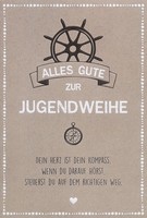 Jugendweihe Karte Mit Umschlag, Unverpackt, Steuerrad Kompass