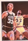 Larry Bird & Magic Johnson Signed Framed Photo Celtics #33 vs Lakers #32 — photo 1