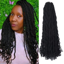 Wavy Senegalese Twist Crochet Hair 24 Inch 8 Packs Pre Looped Sengali Twist Brai