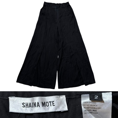 Shaina Mote Open Ankle Slit Wide Leg Pants Women’s Size 2 In Black