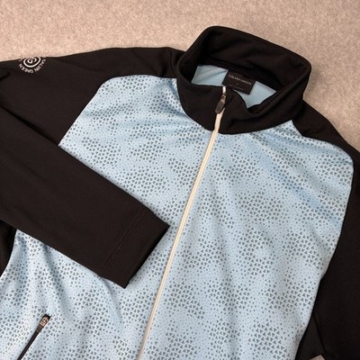Galvin Green Jacket Men Large Blue Black Golf Full Zip Outdoor Layer Performance