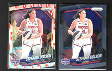 STEFANIE DOLSON 2 Card Lot 2024 Panini Prizm WNBA Logo #34 / Base Mystics