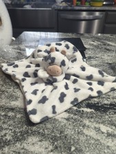 Carters Cow Plush 13" Lovey 2020 Baby Security Blanket White/Gray/Super Soft