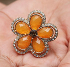 QVC Joan Rivers Goldtone Shimmering Petal Pave Ring Size 6 — photo 2